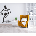 Casa si Gradina - Decoratiuni - Stickere decorative - Sticker pentru perete, cu fotbalist, UEFA, CHAMPIONS LEAGUE, negru, 119 x 71 - Infinity.ro