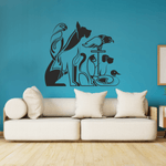 Casa si Gradina - Decoratiuni - Stickere decorative - Sticker pentru perete, cu animale de companie, caine, papagal, vultur, rata, pisica, negru, 57 x 67 - Infinity.ro