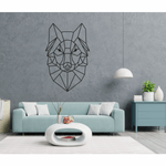 Casa si Gradina - Decoratiuni - Stickere decorative - Sticker decorativ pentru perete cu animal forma geometrica, lup, negru, 57 x 88 - Infinity.ro