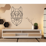 Casa si Gradina - Decoratiuni - Stickere decorative - Sticker decorativ pentru perete cu animal forma geometrica, lup, negru, 57 x 88 - Infinity.ro