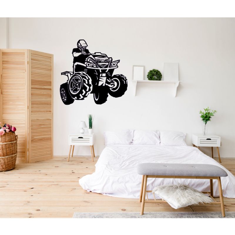 Casa si Gradina - Decoratiuni - Stickere decorative - Sticker decorativ, cu atv, negru, 57 x 60 - Infinity.ro