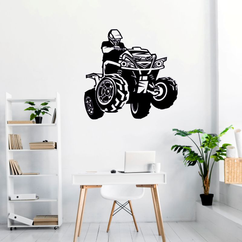 Casa si Gradina - Decoratiuni - Stickere decorative - Sticker decorativ, cu atv, negru, 57 x 60 - Infinity.ro