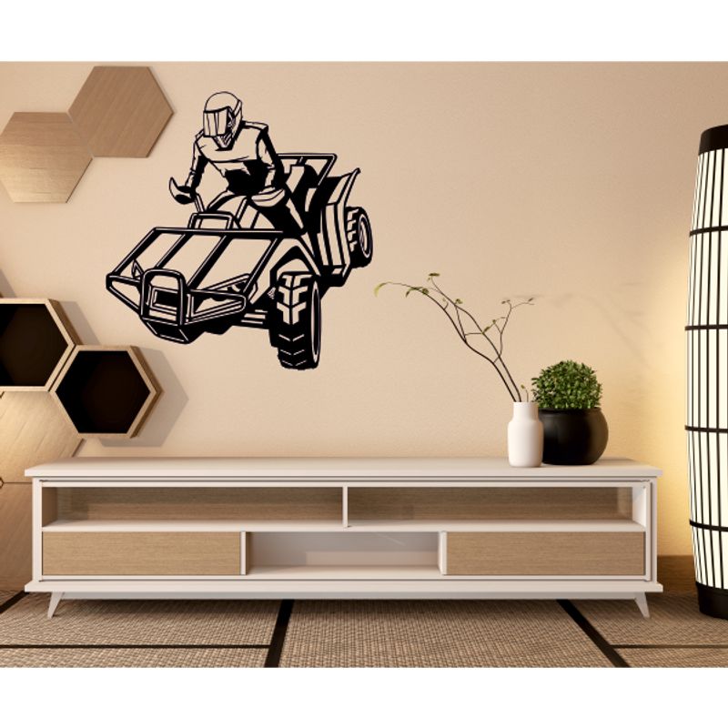 Casa si Gradina - Decoratiuni - Stickere decorative - Sticker pentru perete, cu atv, negru, 57 x 60 - Infinity.ro