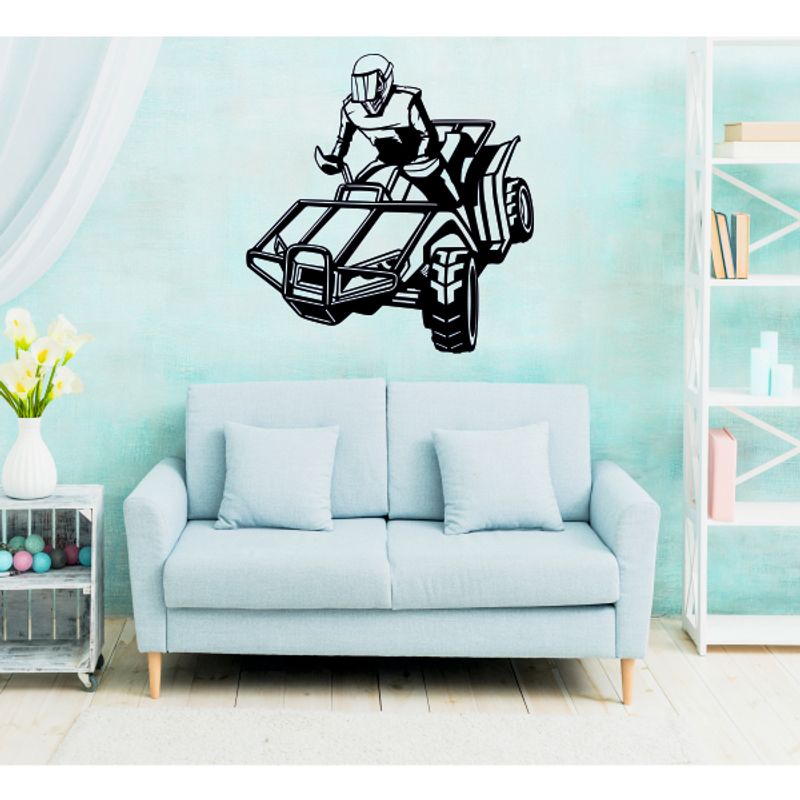 Casa si Gradina - Decoratiuni - Stickere decorative - Sticker pentru perete, cu atv, negru, 57 x 60 - Infinity.ro