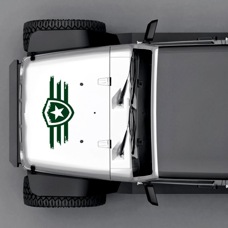 Auto si Moto/Intretinere auto/Stickere auto - Set doua stickere stea, auto, pentru usi sau capota, verde, 50 x 22 - Infinity.ro