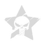 Auto si Moto/Intretinere auto/Stickere auto - Set doua stickere cu stea punisher, auto, alb, 34 x 35 - Infinity.ro