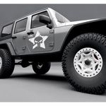 Auto si Moto/Intretinere auto/Stickere auto - Set doua stickere cu stea punisher, auto, alb, 34 x 35 - Infinity.ro