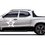 Auto si Moto/Intretinere auto/Stickere auto - Set doua stickere cu stea punisher, auto, alb, 34 x 35 - Infinity.ro