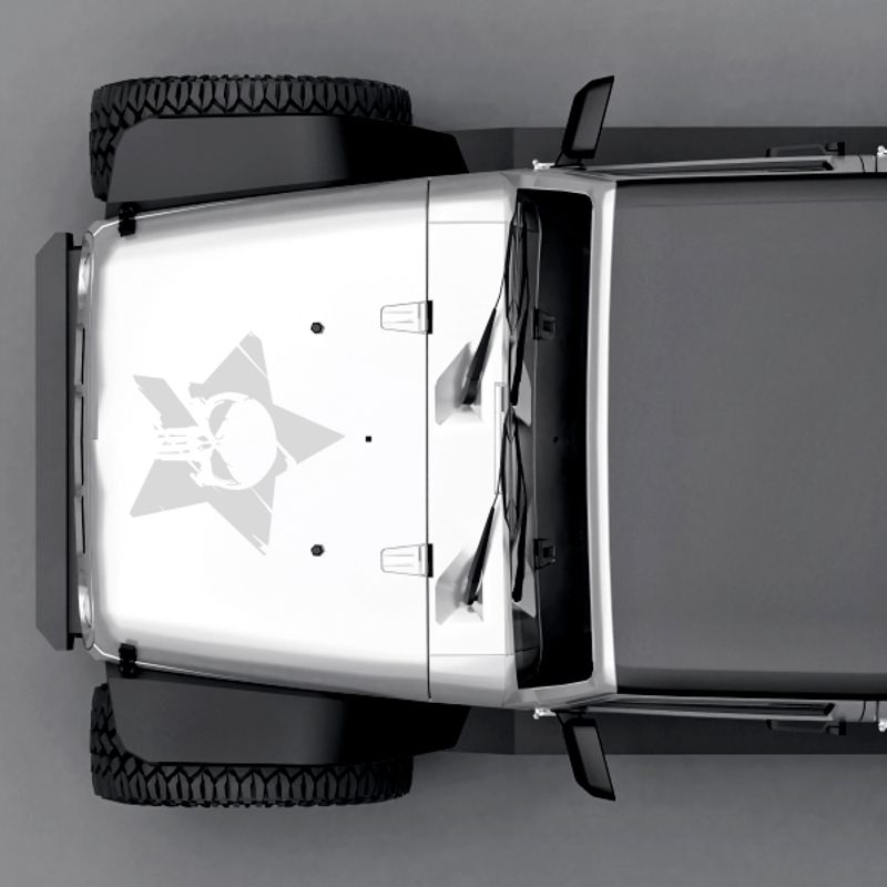 Auto si Moto/Intretinere auto/Stickere auto - Set doua stickere cu stea punisher, auto, alb, 34 x 35 - Infinity.ro