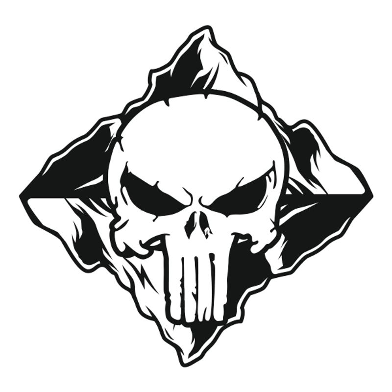 Auto si Moto/Intretinere auto/Stickere auto - Set doua stickere auto, punisher, negru, 35 x 35 - Infinity.ro