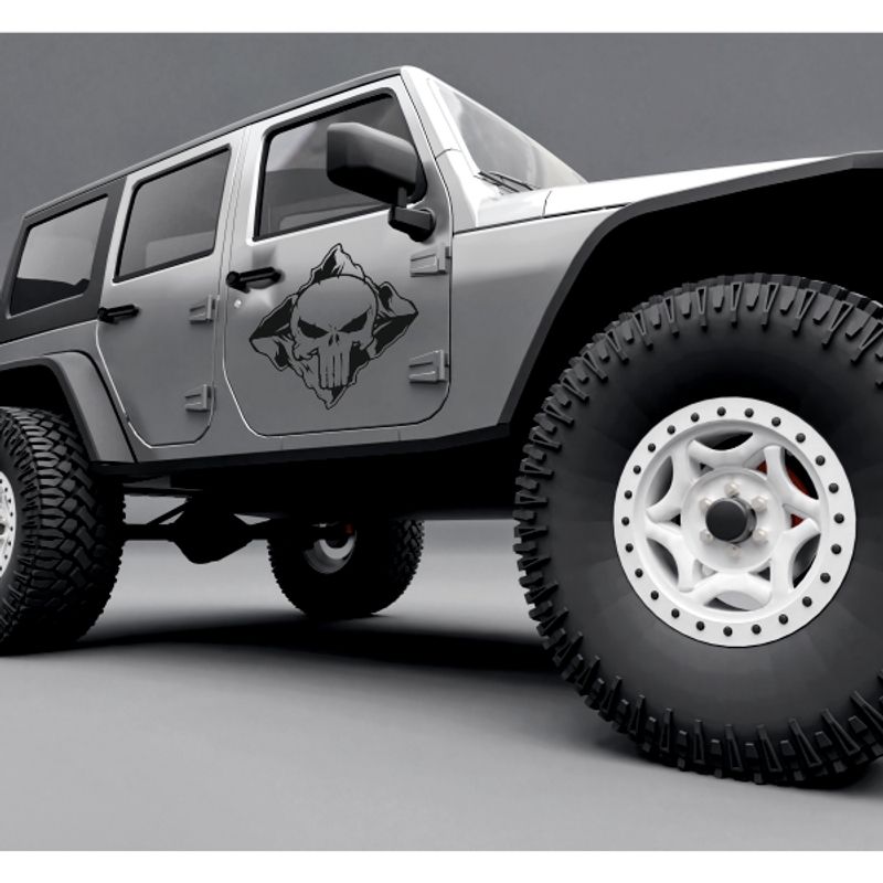 Auto si Moto/Intretinere auto/Stickere auto - Set doua stickere auto, punisher, negru, 35 x 35 - Infinity.ro
