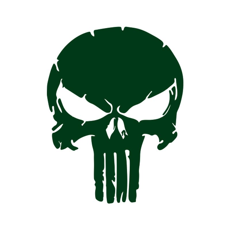 Auto si Moto - Intretinere auto - Stickere auto - Set doua stickere auto skull, punisher, verde, 30 x 30 - Infinity.ro