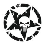 Auto si Moto - Intretinere auto - Stickere auto - Set doua stickere auto cu stea punisher, negru, 30 x 30 - Infinity.ro