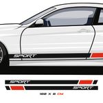 Auto si Moto - Intretinere auto - Stickere auto - Set doua stickere pentru praguri sau usi masini, negru-rosu, 180 x 8 - Infinity.ro