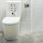 Casa si Gradina - Decoratiuni - Stickere decorative - Sticker decorativ pentru baie, cu emoji surprins, negru, 30 x 20 - Infinity.ro