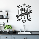 Casa si Gradina - Decoratiuni - Stickere decorative - Sticker bon apetit, decorativ, pentru perete, bucatarie, negru, 50 x 40 - Infinity.ro