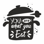 Casa si Gradina - Decoratiuni - Stickere decorative - Sticker motivational, pentru bucatarie, gatit, you are what you eat, negru, 80 x 76 - Infinity.ro