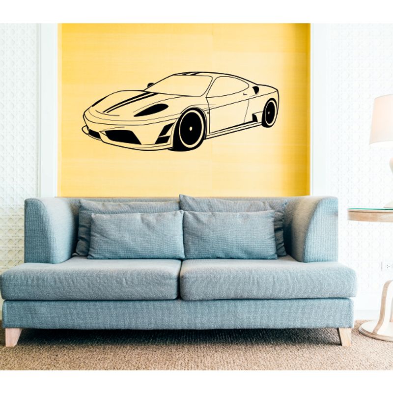 Casa si Gradina - Decoratiuni - Stickere decorative - Sticker cu ferrari, decorativ, pentru casa, negru, 47 x 117 - Infinity.ro