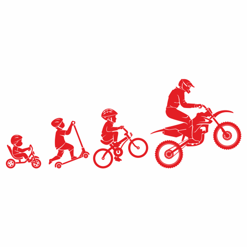 Sticker-decorativ-Priti-pentru-casa-evolutia-motociclistului-de-la-copil-la-adult-Rosu-115x44