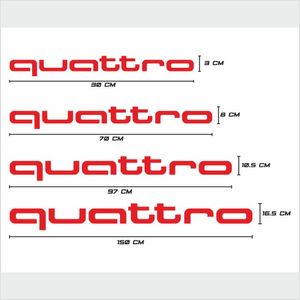 Set stickere auto, tuning, pentru Audi, Quattro, Rosu, 30 x 3