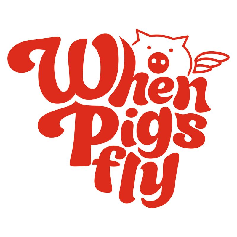 Casa si Gradina - Decoratiuni - Stickere decorative - Sticker decorativ modern, Pentru perete, Porc, When pigs fly, PVC autocolant, Rosu, 97 x 80 - Infinity.ro