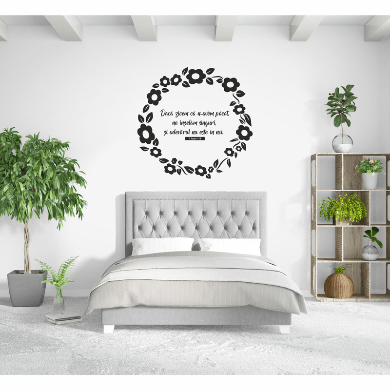 Casa si Gradina - Decoratiuni - Stickere decorative - Sticker Decorativ, pentru perete, verset din Biblie, 1 Ioan 1:8, Citate si mesaje, negru, 97x94 - Infinity.ro