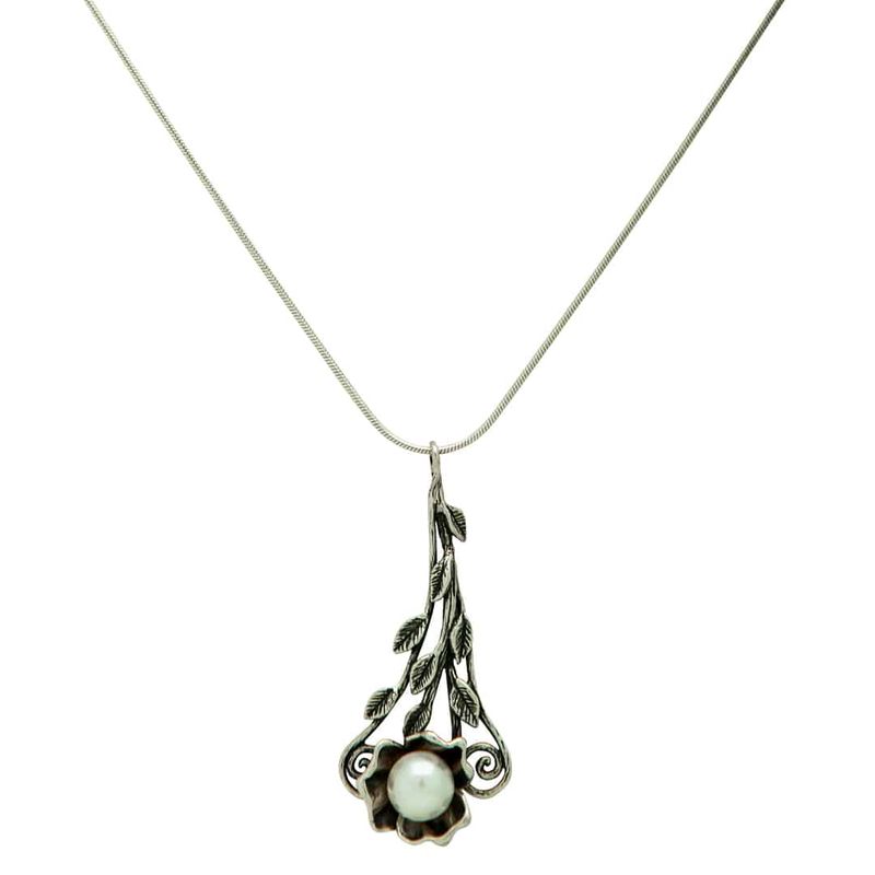 Colier-cu-pandantiv-Israel-din-argint-925-cu-perla-model-floare-silver
