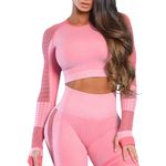 Sport si Outdoor - Echipament Sportiv - Imbracaminte sport - Echipamente complete - Set dama fitness, Seamless, roz, M - Infinity.ro