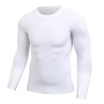 Sport si Outdoor - Echipament Sportiv - Imbracaminte sport - Bluze sport - Bluza fitness de compresie, mulata, alba, XL - Infinity.ro