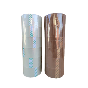 Setul nostru de 12 bucati de banda adeziva Maro si Transparenta 48mm x 66m x 45microm