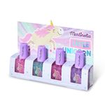 Jucarii, Copii si Bebe - Igiena si ingrijire - Produse machiaj copii - Set 4 lacuri de unghii pentru copii, Martinelia, Little Unicorn - Infinity.ro