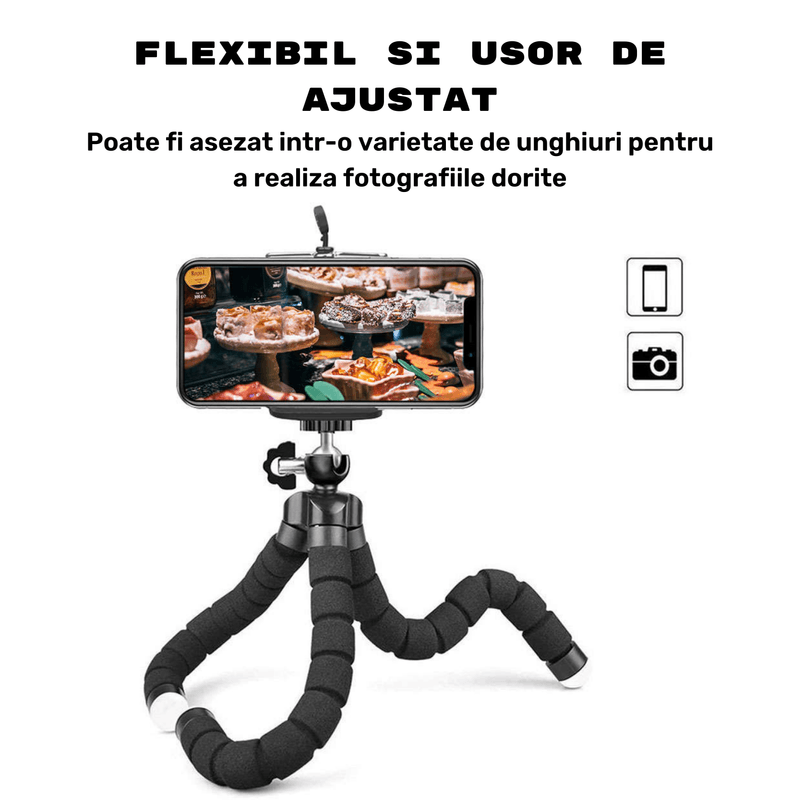 Laptop, Telefoane si Tablete - Telefoane mobile si accesorii - Accesorii Telefoane - Alte accesorii telefoane - Trepied cu telecomanda universala Bluetooth, Tripod Selfie Stick, Suport telefon, Distanta 10 m, Rotire 360, negru - Infinity.ro