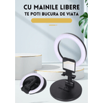 Laptop, Telefoane si Tablete - Telefoane mobile si accesorii - Accesorii Telefoane - Alte accesorii telefoane - Lampa RingLight cu telecomanda universala Bluetooth, Tableta, 10m, Pliabil, 3 moduri, Selfie, Rotire 360, negru - Infinity.ro