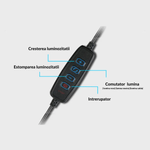 Laptop, Telefoane si Tablete - Telefoane mobile si accesorii - Accesorii Telefoane - Alte accesorii telefoane - Lampa RingLight cu telecomanda universala Bluetooth, Tableta, 10m, Pliabil, 3 moduri, Selfie, Rotire 360, negru - Infinity.ro