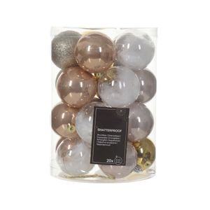 Set 20 globuri brad Craciun, sticla, 6 cm