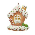 Casa si Gradina - Decoratiuni - Decoratiuni de sezon - Ornament brad Craciun Casuta din turta dulce, 9 cm, rasina, multicolor - Infinity.ro