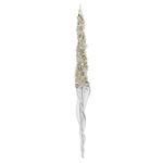 Casa si Gradina - Decoratiuni - Decoratiuni de sezon - Glob brad model turture de sticla cu perle si paiete, 30 cm, sticla, transparent - Infinity.ro