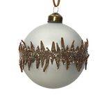 Casa si Gradina - Decoratiuni - Decoratiuni de sezon - Glob brad Craciun Glitter Shape, 8 cm, sticla, gri - Infinity.ro