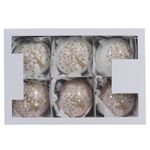 Casa si Gradina - Decoratiuni - Decoratiuni de sezon - Set 2 globuri brad Craciun Copac inflorit, 8 cm, sticla - Infinity.ro