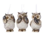 Casa si Gradina - Decoratiuni - Decoratiuni de sezon - Ornament brad Bufnita, 7.5  cm, ceramica, maro - Infinity.ro