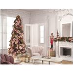 Casa si Gradina - Decoratiuni - Decoratiuni de sezon - Decoratiune brad, Floare Craciunita cu prindere clips, 28 cm, textil, roz - Infinity.ro