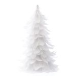 Casa si Gradina - Decoratiuni - Decoratiuni de sezon - Decoratiune Craciun brad din pene naturale, 22 cm, alb - Infinity.ro