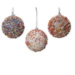Casa si Gradina - Decoratiuni - Decoratiuni de sezon - Set 3 globuri brad de craciun, Candy, 8 cm - Infinity.ro