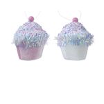 Casa si Gradina - Decoratiuni - Decoratiuni de sezon - Set 2 ornamente brad model briosa, 9 cm, spuma, roz - Infinity.ro