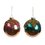 Casa si Gradina - Decoratiuni - Decoratiuni de sezon - Set 2 globuri brad Cooper, sticla, 8 cm - Infinity.ro