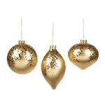 Casa si Gradina - Decoratiuni - Decoratiuni de sezon - Set 3 globuri brad Twig Top, sticla, 10 cm - Infinity.ro