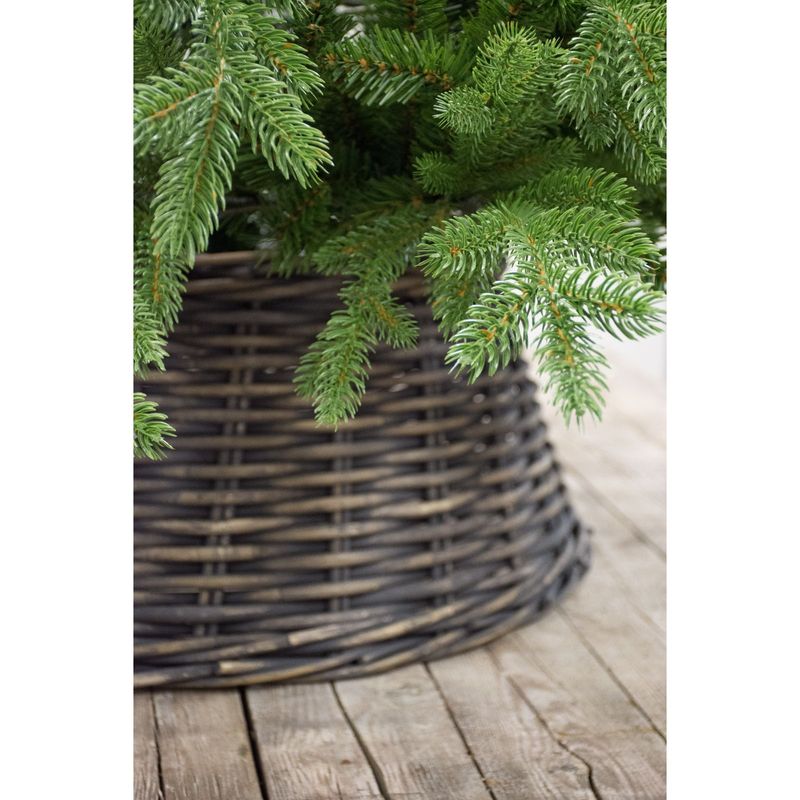 Casa si Gradina - Decoratiuni - Decoratiuni de sezon - Husa pentru suport brad Craciun gri spalat, ratan, 65 x 26 cm - Infinity.ro