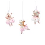 Casa si Gradina - Decoratiuni - Decoratiuni de sezon - Set 3 ornamente brad model Purcelus, Hipopotam si Elefant, 10 cm, rasina, roz - Infinity.ro