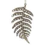 Casa si Gradina - Decoratiuni - Decoratiuni de sezon - Ornament brad model bijuterie feriga cu pietre, 21 cm, auriu - Infinity.ro