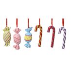 Casa si Gradina - Decoratiuni - Decoratiuni de sezon - Set 6 ornamente brad bomboana, 6 cm, rasina, multicolor - Infinity.ro